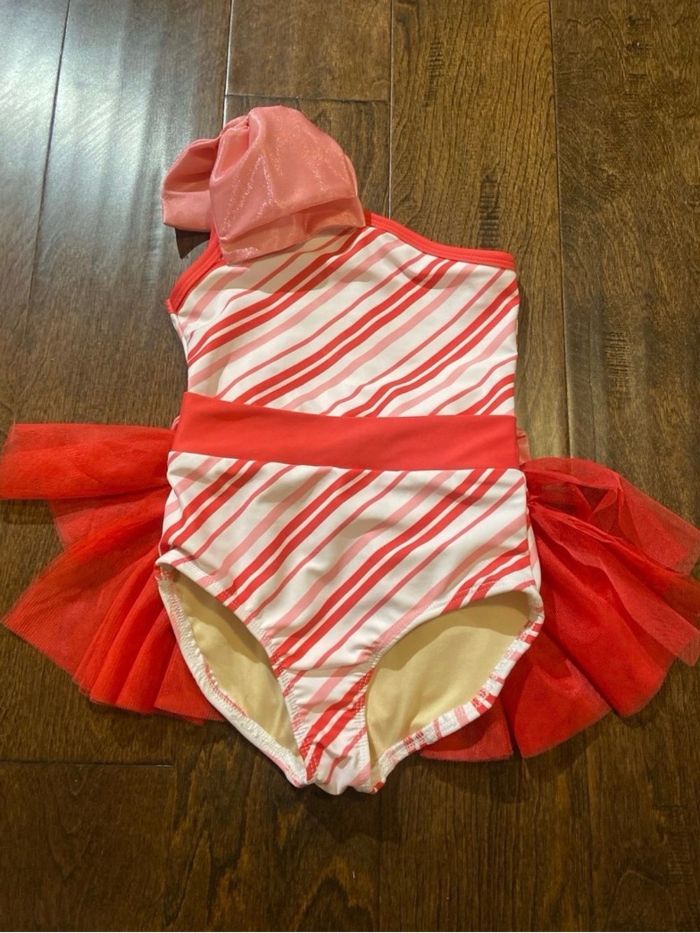 Roxi Dance Girls Candy Cane Leotard with bow designs dance pageant SZ 2T